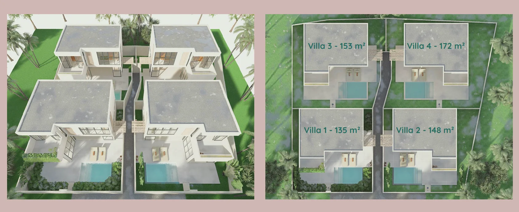 Villa master plan in Kuta Lombok for sale