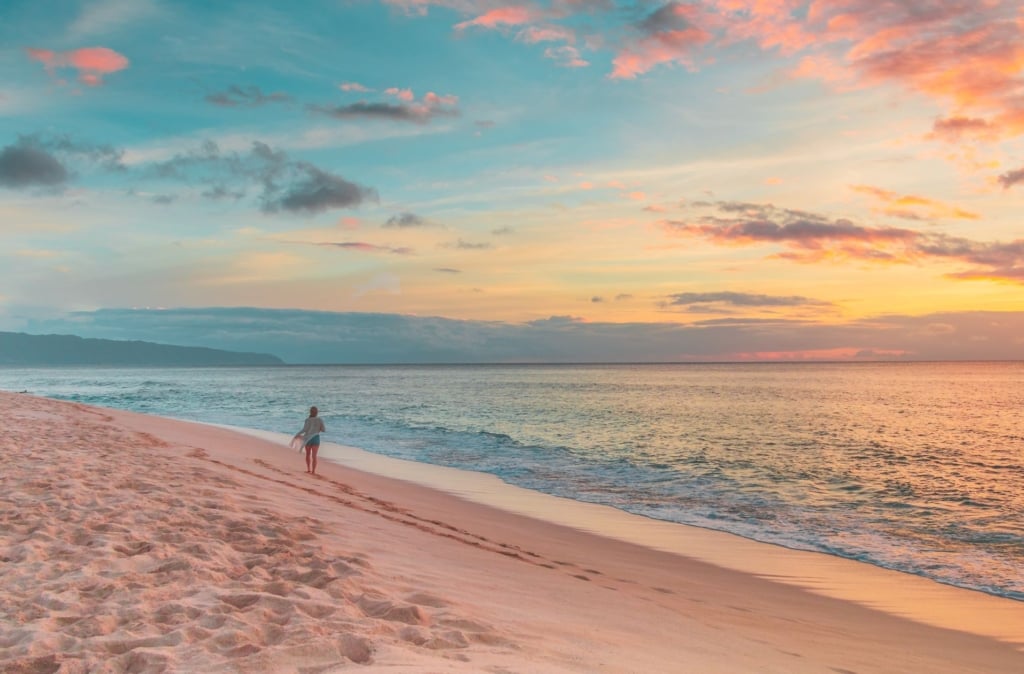 Walk in Kuta Lombok Beach Surf