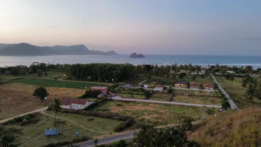 flat land for sale in Serangan drone view