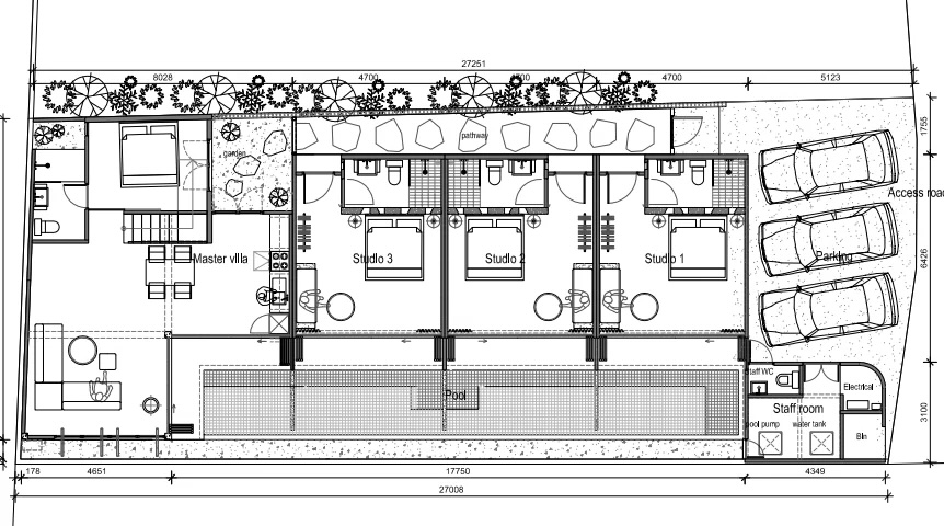 Villa Business for Sale in Kuta Lombok- floor plan