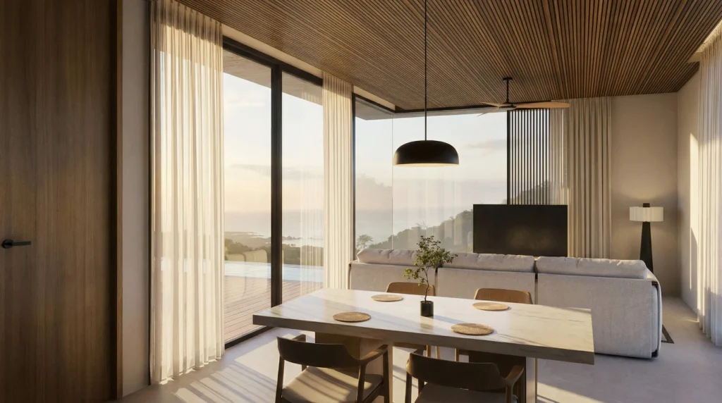 living and dining area