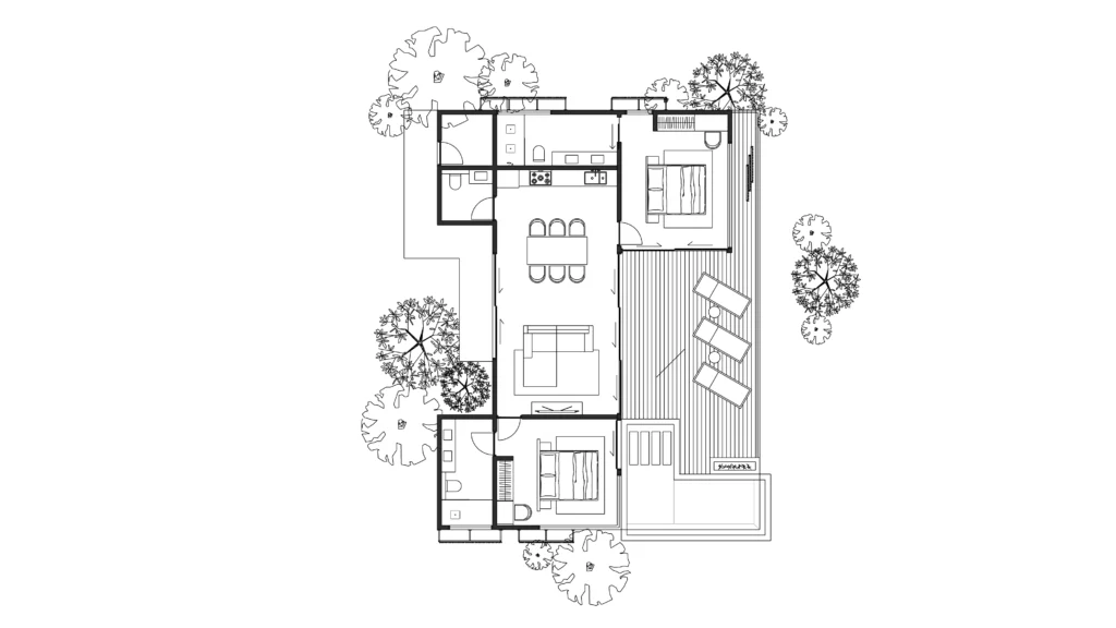 Floor Plan 2 Bedroom villa for sale in kuta