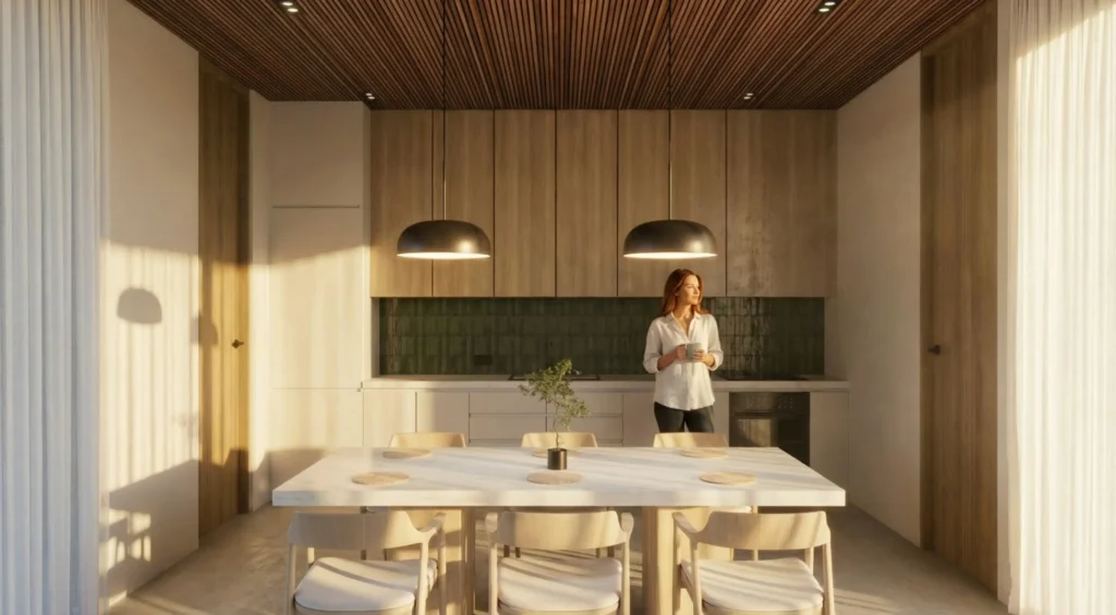 dining and kitchen area