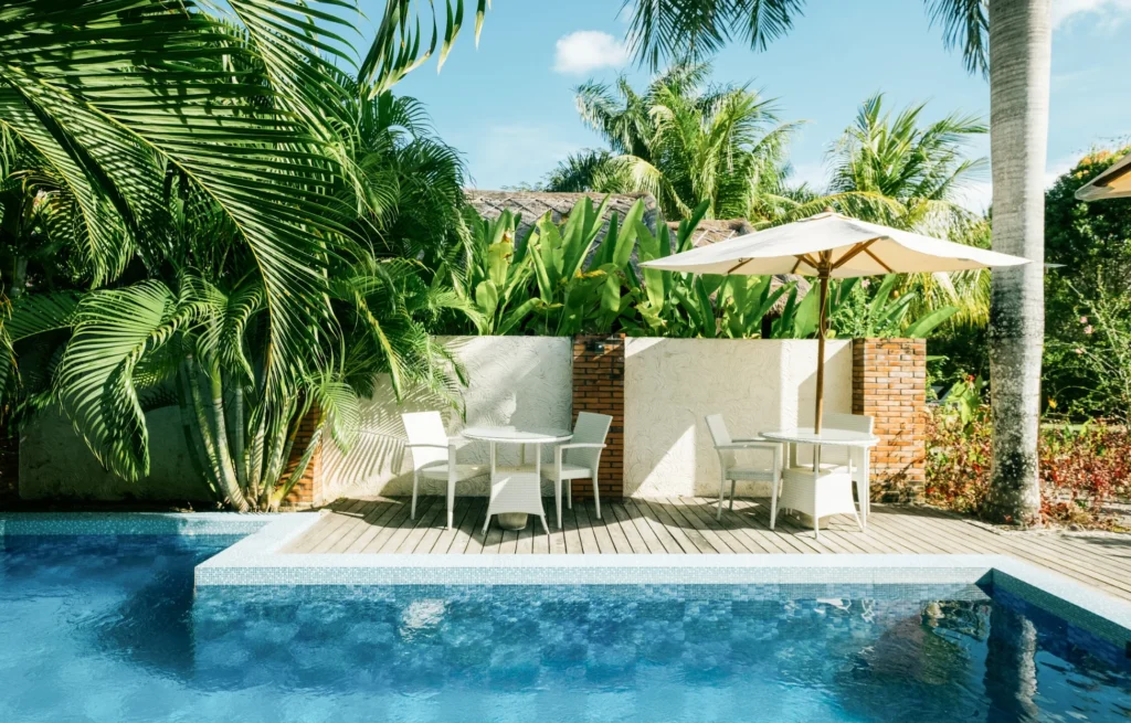 Boutique bungalow complex for sale in Selong Belanak - pool deck