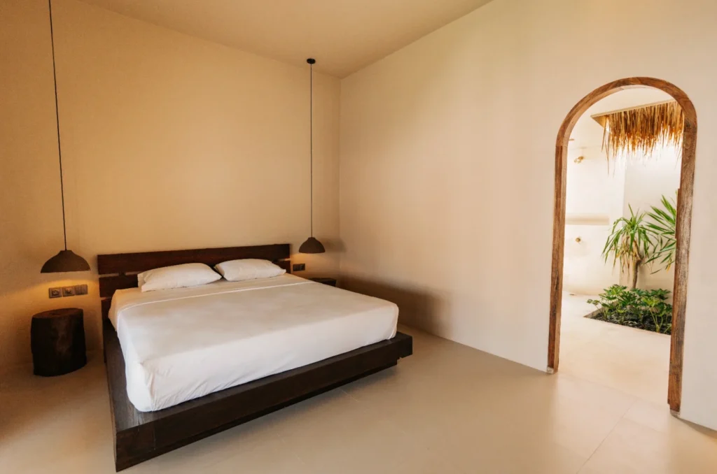 Bedroom interior of the 1-Bedroom Tropical Villa for Sale in Kuta, South Lombok