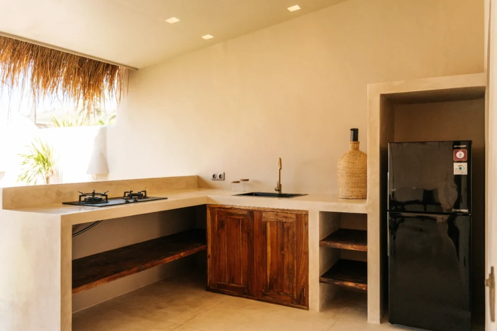 Semi-outdoor kitchen of the 1-Bedroom Tropical Villa for Sale in Kuta, South Lombok