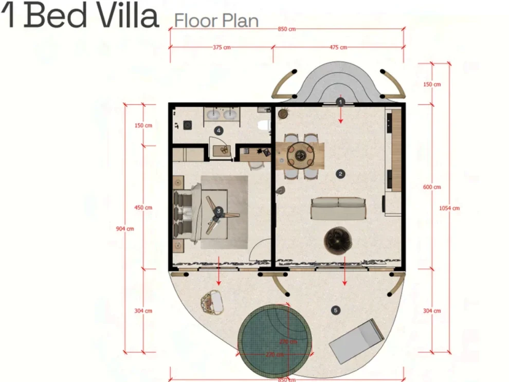 Palm View Villas for Sale in Kuta - Floor Plan