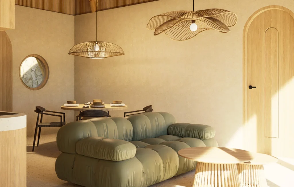 Palm View Villas for Sale in Kuta, South Lombok - Living & Dining Area