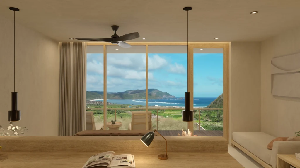 Leasehold Seaview Studio in Tampah, South Lombok - Terrace View