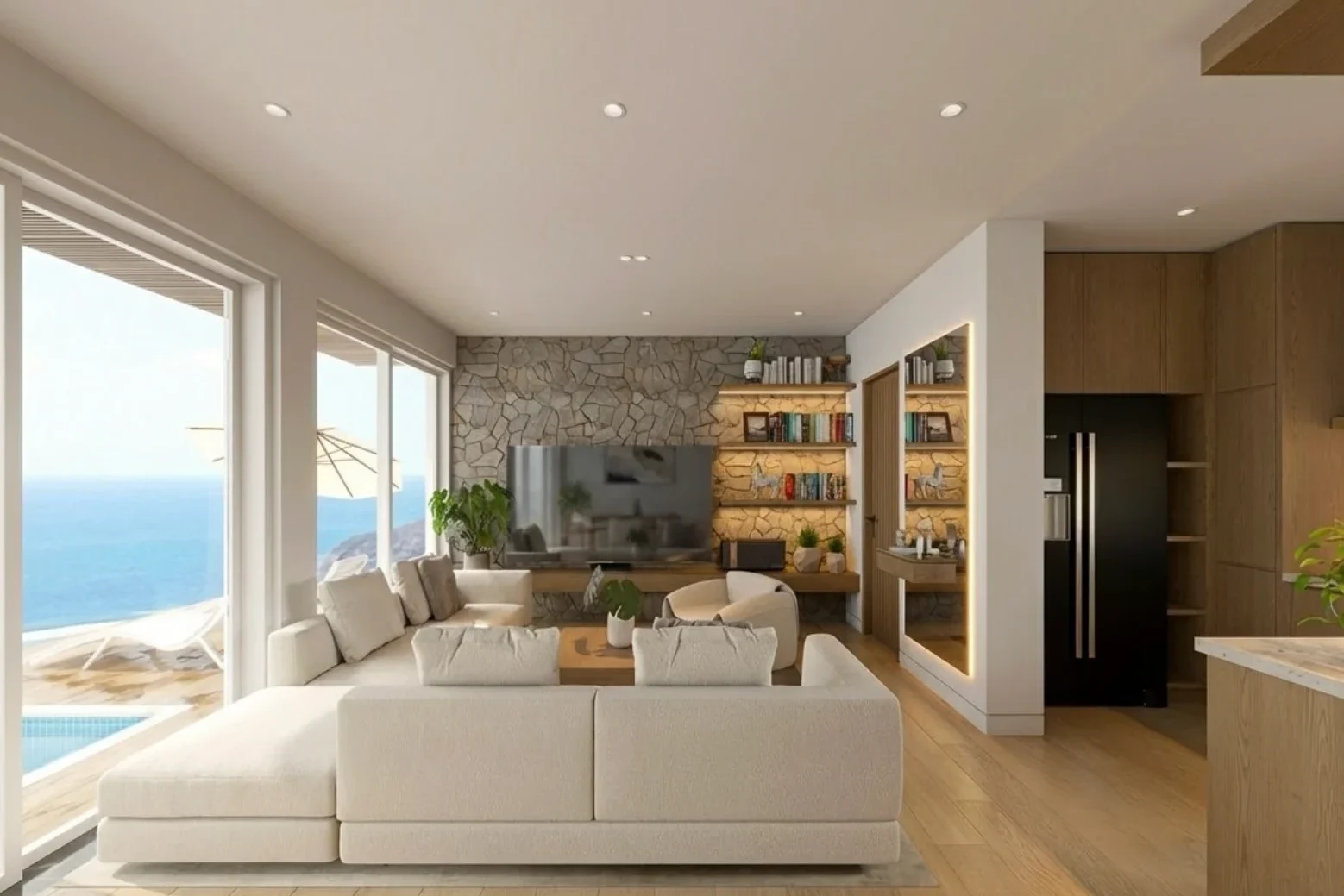 Seaview Villas for Sale in Are Guling- Living  Area with view
