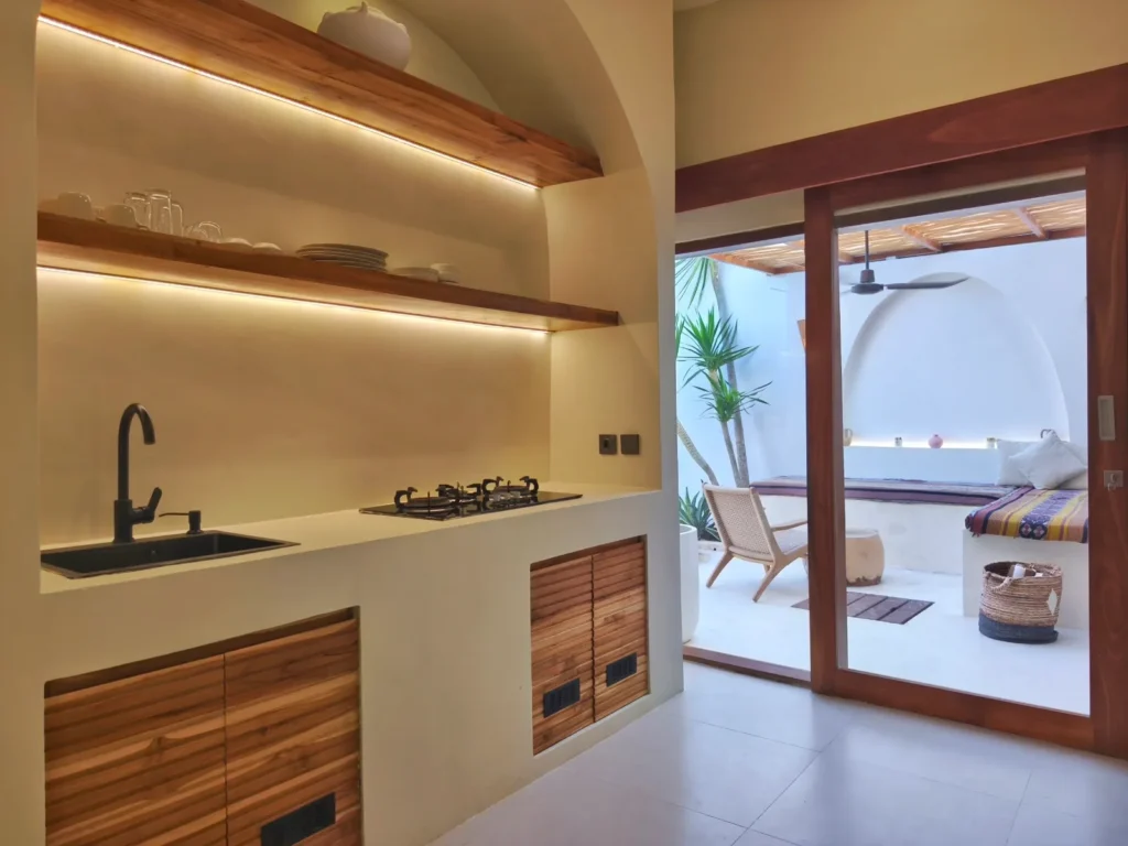 Enclosed western kitchen of the two-bedroom villa for sale in Kuta